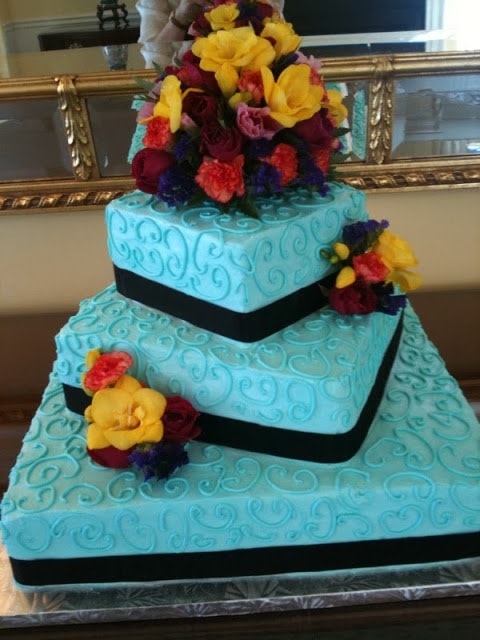 ribbon wedding cake