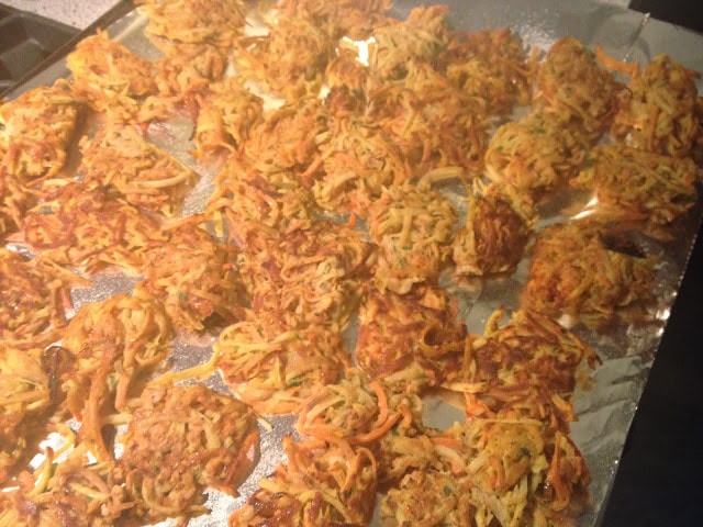 vegetable fritters with winter root vegetables