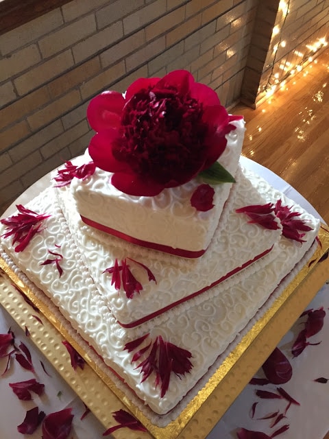 Ribbon Wedding Cake www.cateringbyteatime.com