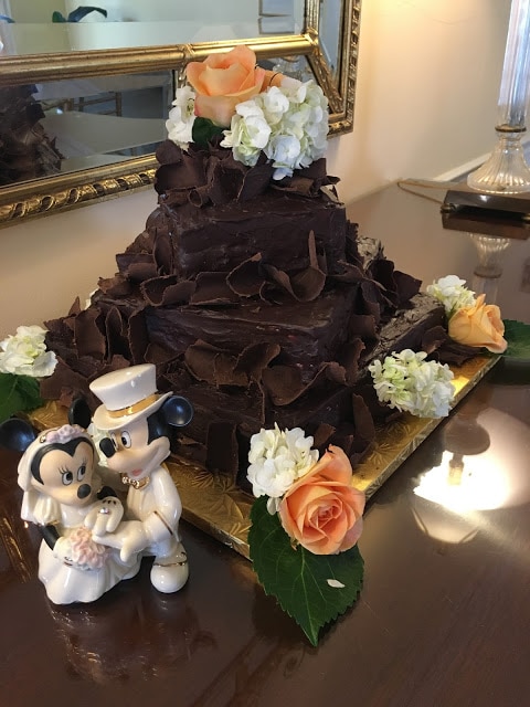 Chocolate Fudge Wedding Cake with Chocolate Curls