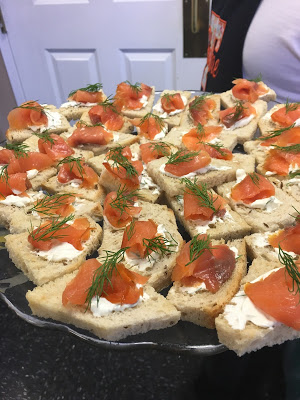 Smoked Salmon and Rye Crostini with Dill Cream