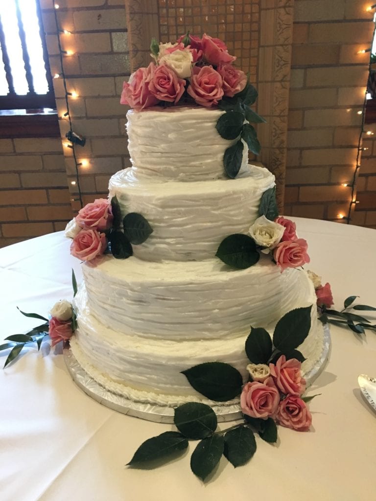 Rustic Wedding Cake with Fresh Flowers