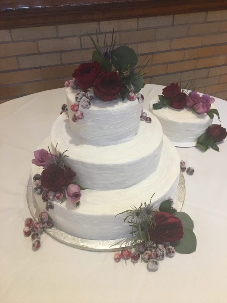 winter Wedding Cake with Sugared Cranberries