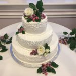 Winter Wonderland Wedding Cake with Sugared Cranberries