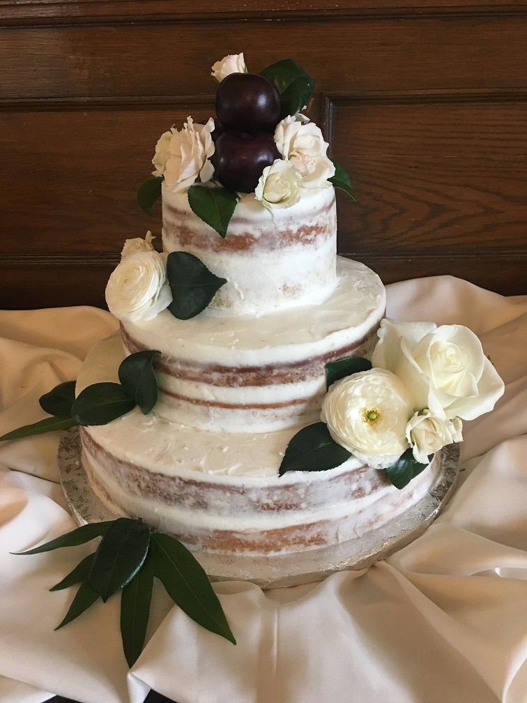 naked wedding cake burke